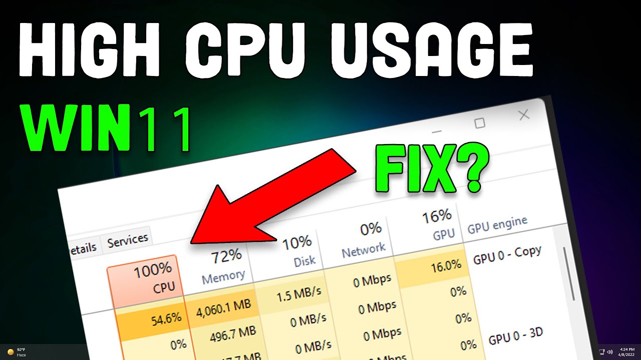 How To Fix High CPU Usage in Windows 11[Solved]